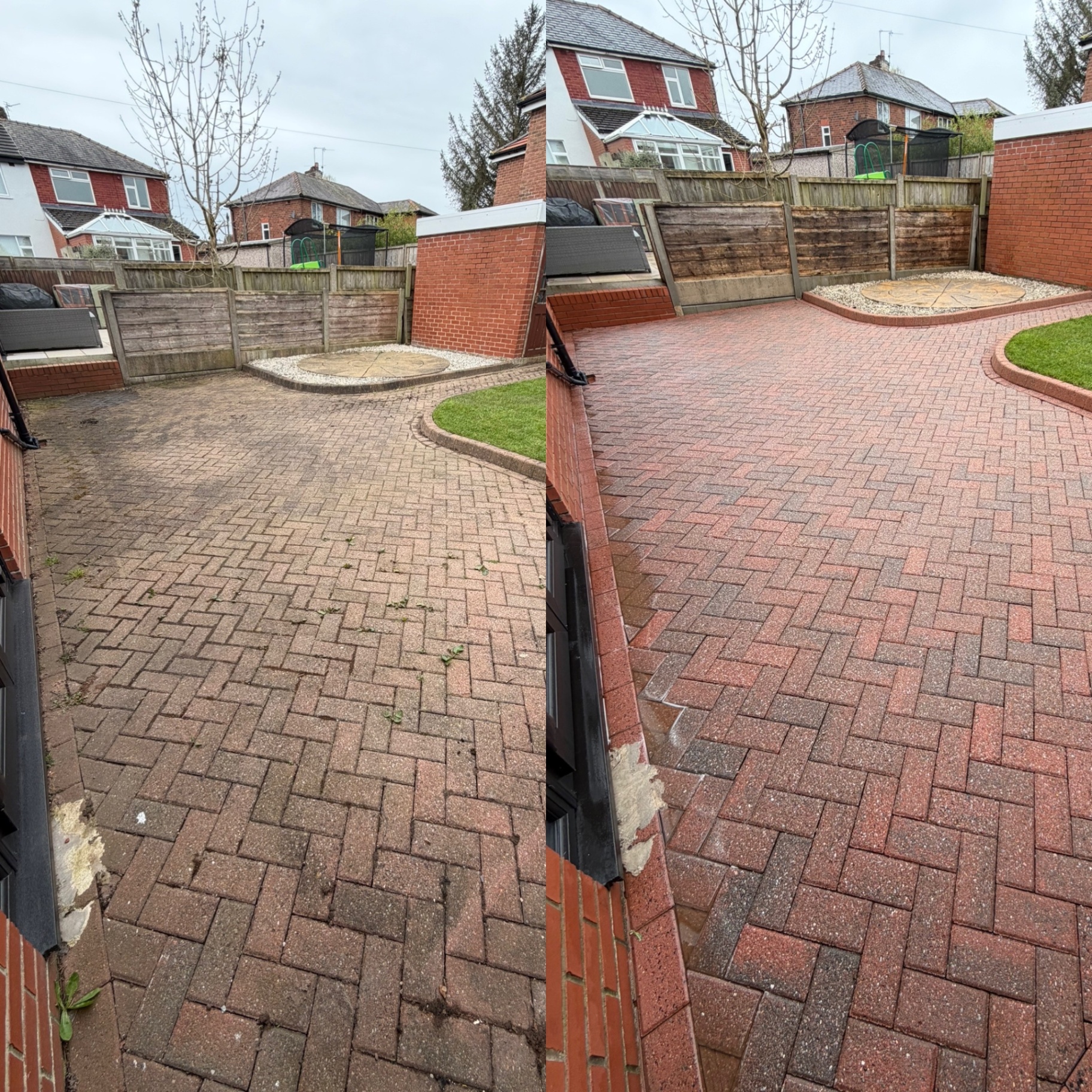 Hydrux cleaned block paving driveway showing the finished result